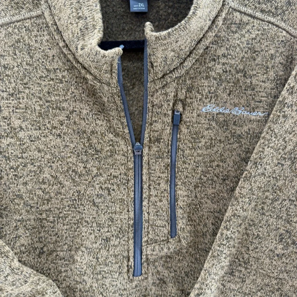 NWT Eddie Bauer Convector 2.0 Mens XXL Sweater Fleece Quarter Zip Aged Brass